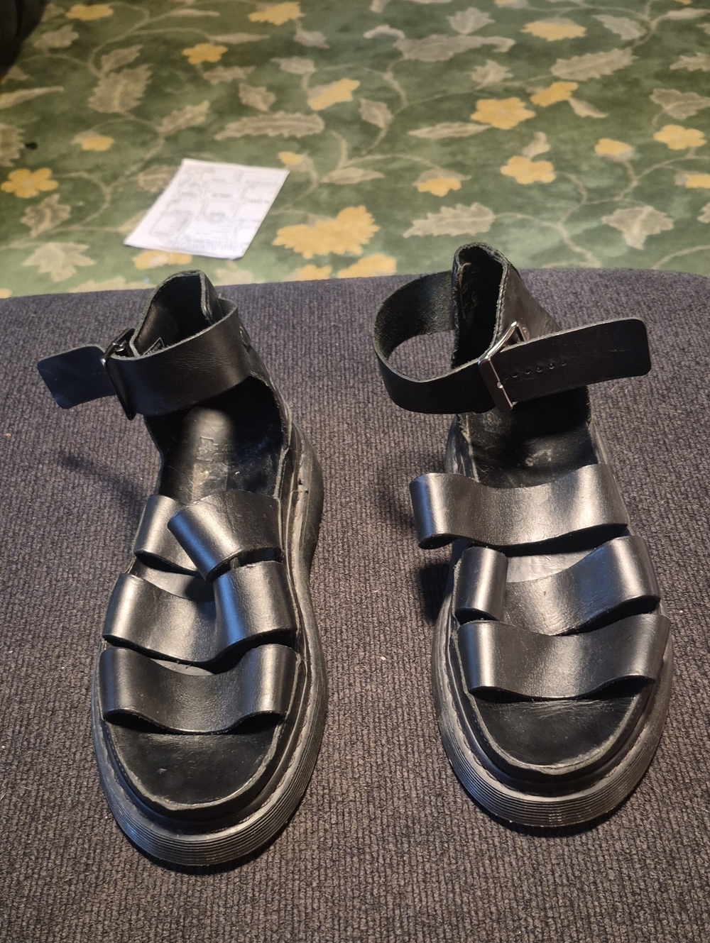 Dr. Martens Black Leather Strappy Men's Sandals